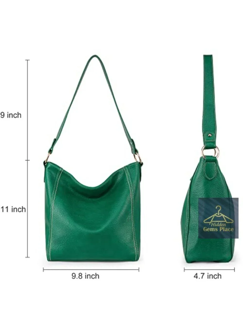 Vegan Leather Hobo Bag Soft Shoulder Purse Handbag